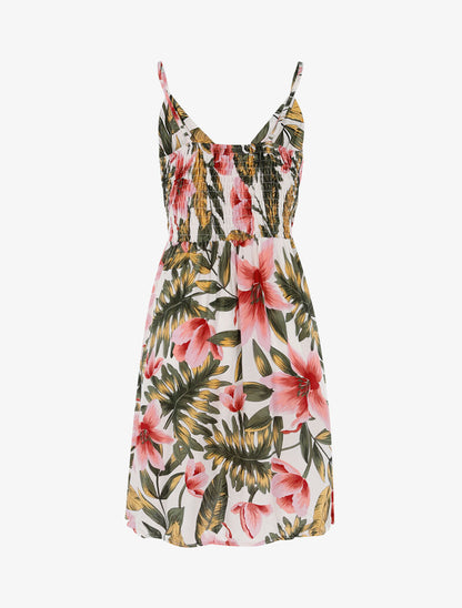 Robe légère à imprimé floral - ecru - 2