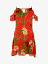 Robe légère à imprimé floral et chaînes - rouge orangé - 1