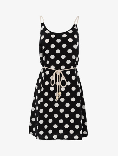 Robe trapèze à pois - noir - 3