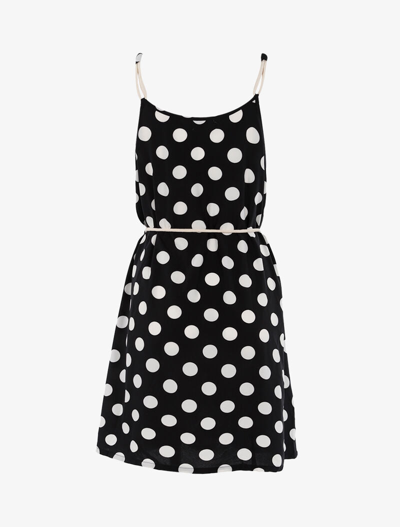 Robe trapèze à pois - noir - 2