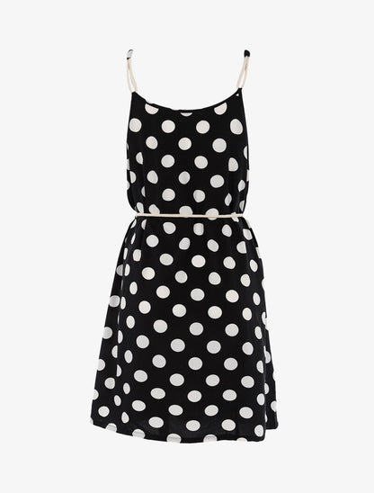 Robe trapèze à pois - noir - 2