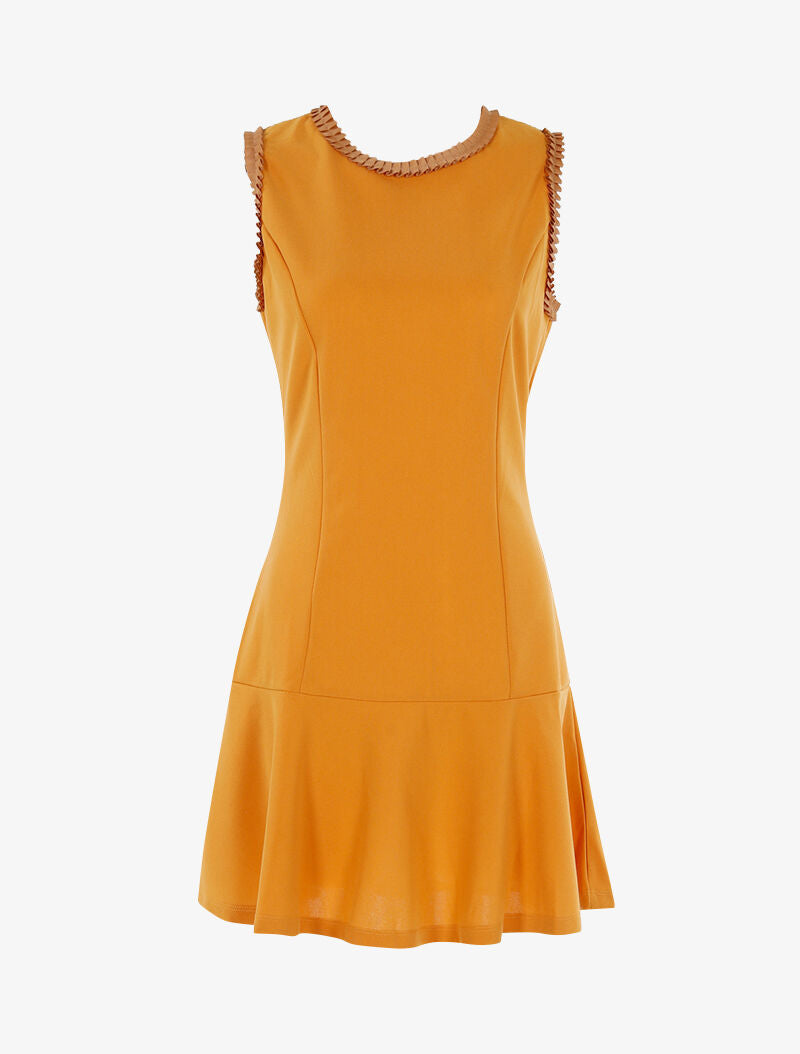 Robe à empiècements satinés - jaune - 1