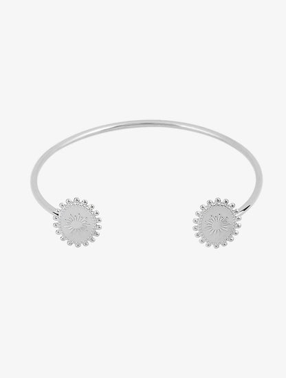 Bracelet jonc à médailles texturées - argent - 2