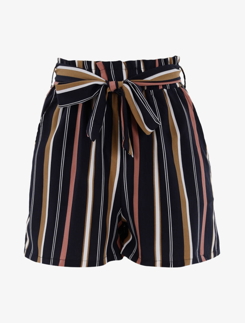 Short ample à rayures - marine - 1