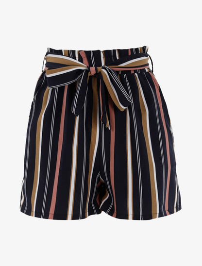 Short ample à rayures - marine - 1