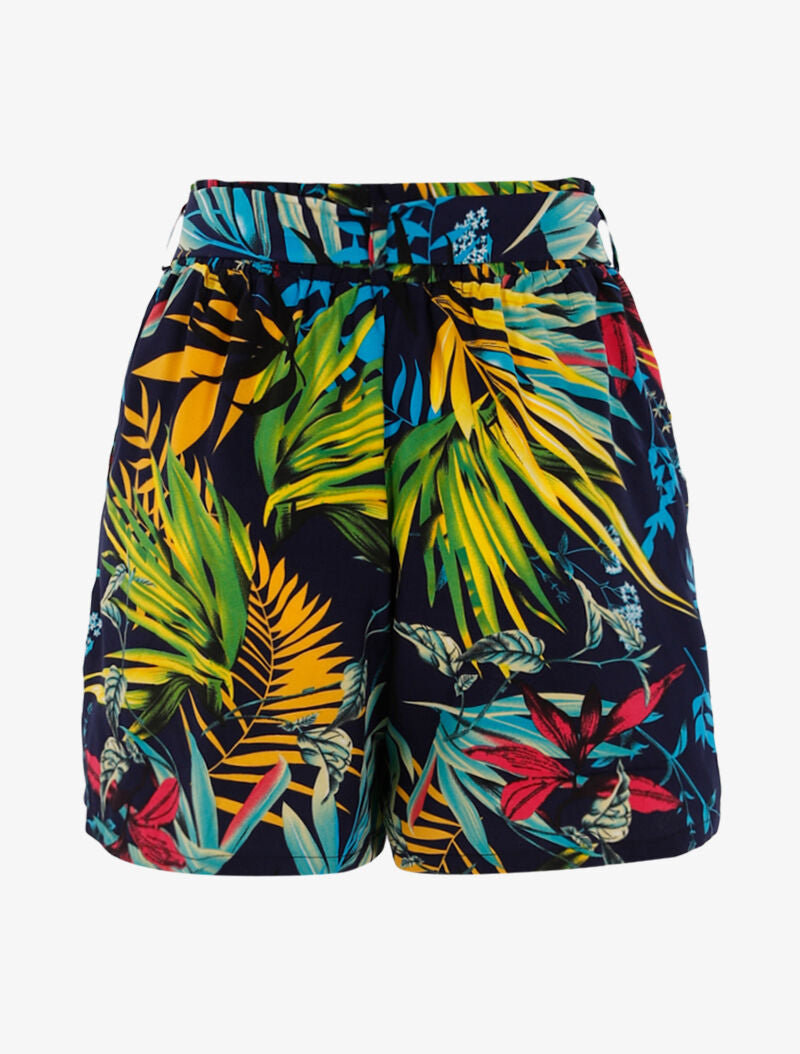 Short à imprimé tropical - marine/jaune - 2