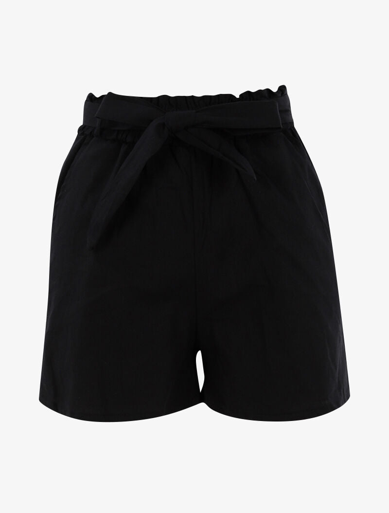 Short uni effet toile - noir - 3