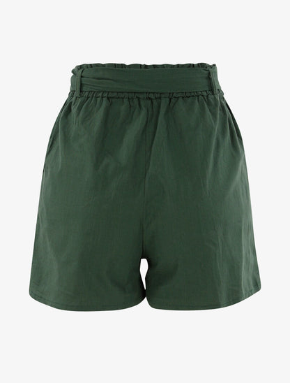 Short uni effet toile - kaki - 2