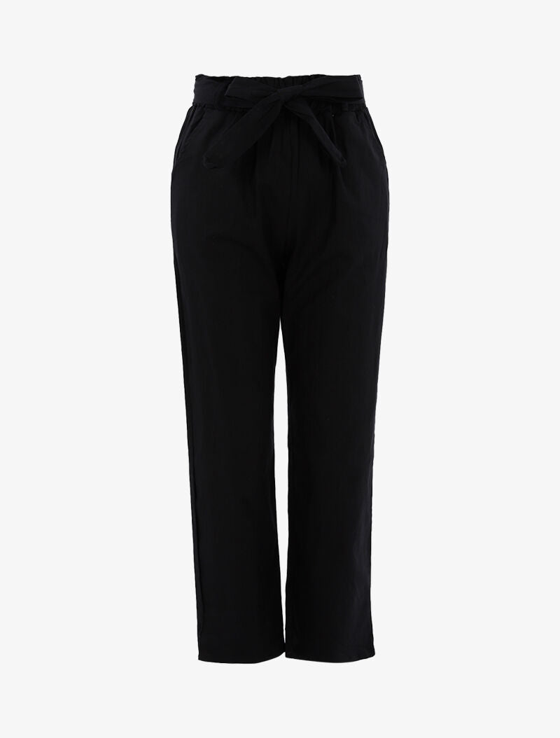 Pantalon ample effet toile - noir - 1