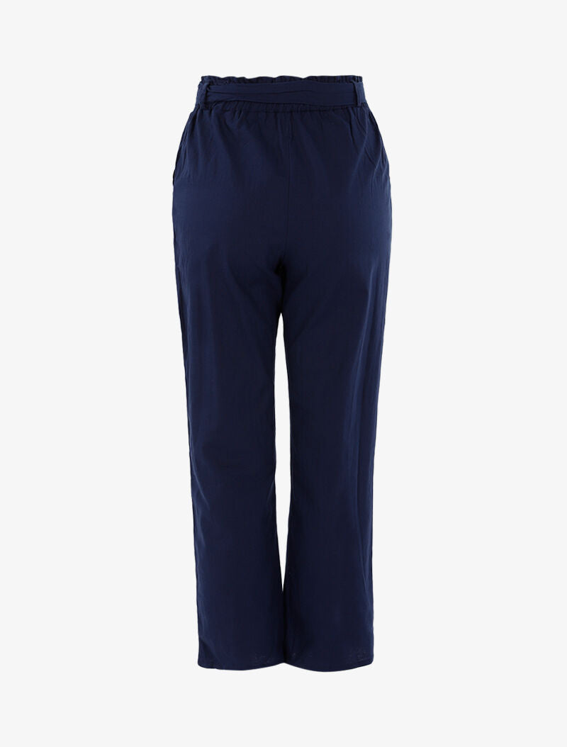 Pantalon ample effet toile - bleu indigo - 2