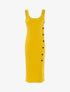 Robe côtelée à boutonnière en biais - jaune - 1