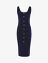 Robe côtelée à boutonnière - marine - 3