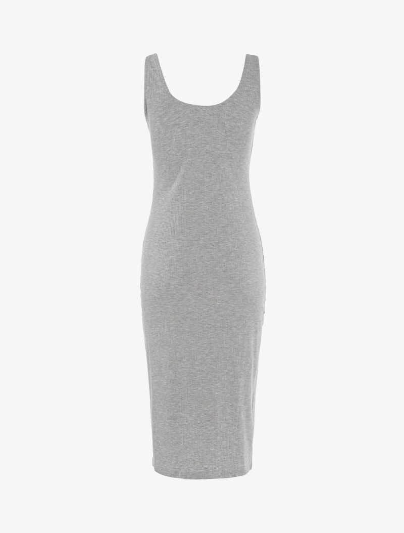 Robe côtelée à boutonnière - gris clair - 2