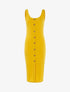 Robe côtelée à boutonnière - jaune - 1