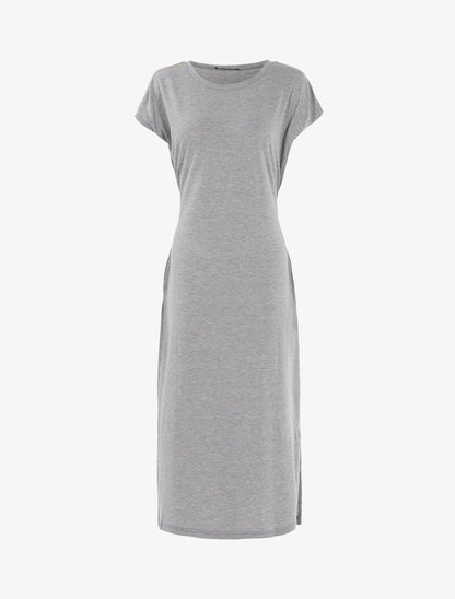 Robe t-shirt à bandes irisées - gris clair - 1
