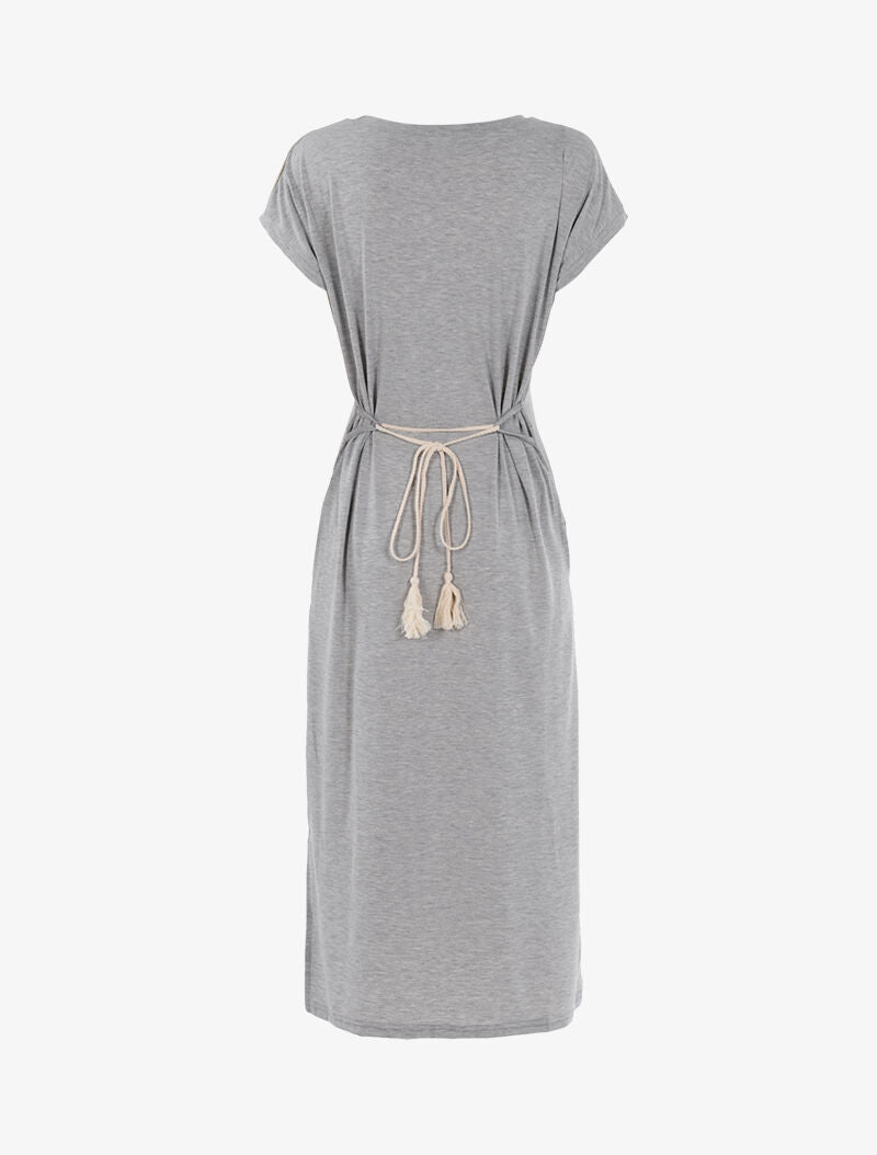Robe t-shirt à bandes irisées - gris clair - 2