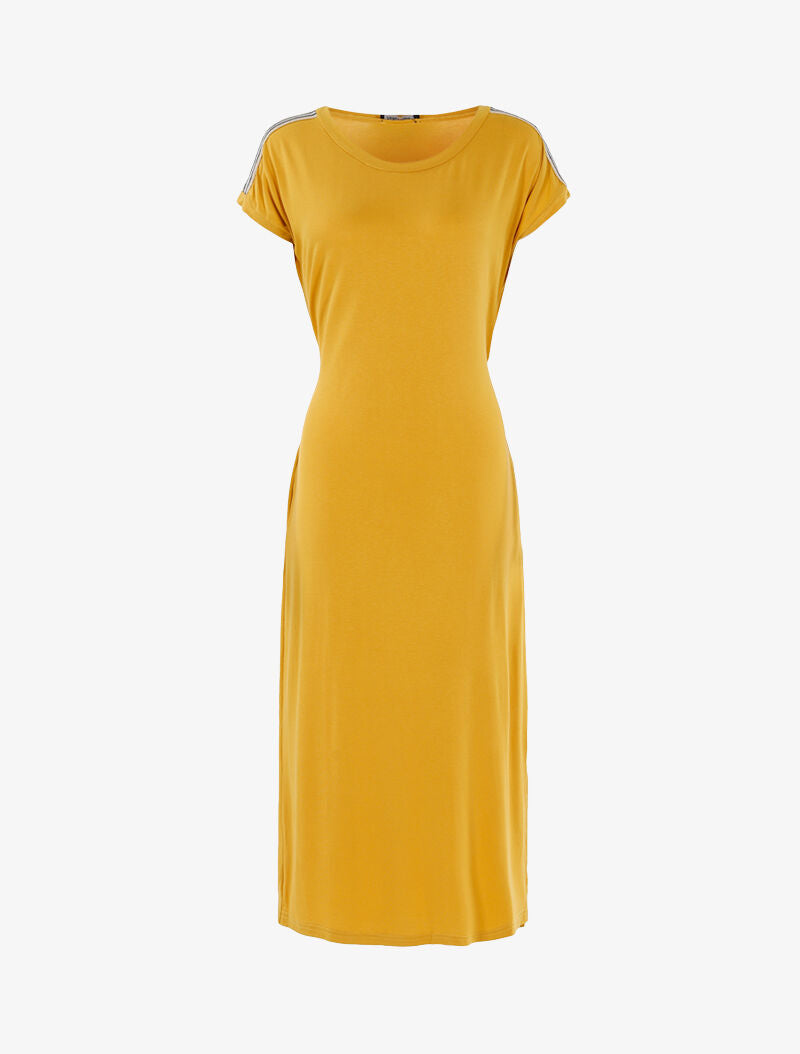 Robe t-shirt à bandes irisées - jaune - 1