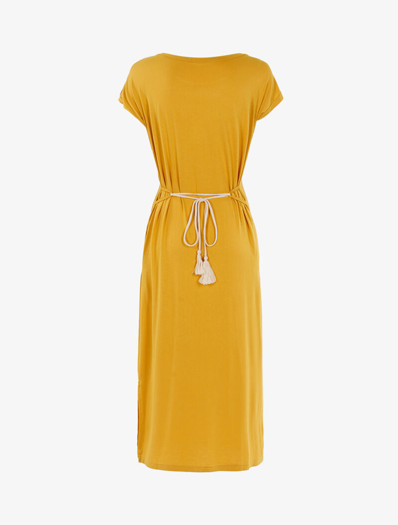 Robe t-shirt à bandes irisées - jaune - 2