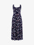 Robe fleurie à dos ajouré - marine - 1