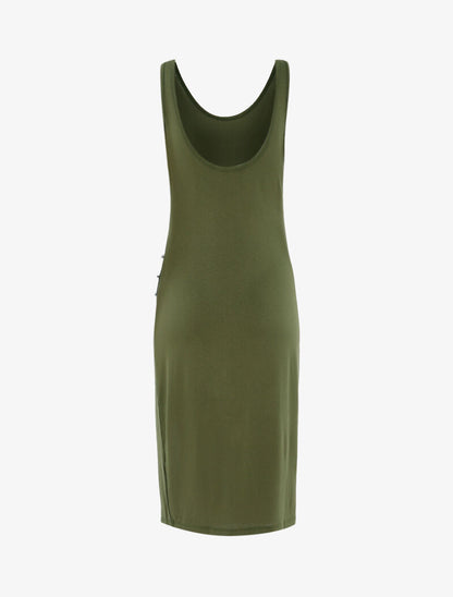 Robe basique à boutonnière - kaki - 2