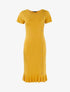 Robe à boutonnière et bord volanté - jaune - 3
