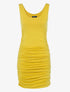 Robe moulante à côtés froncés - jaune - 3