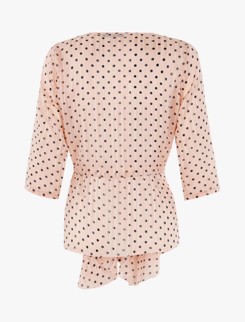 Top style tunique à imprimé pois - rose/noir - 2