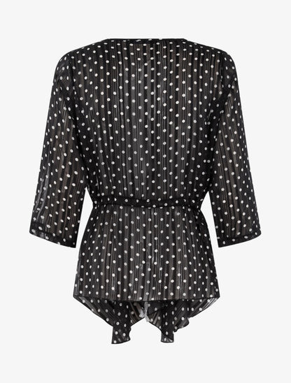 Top style tunique à imprimé pois - noir/blanc - 2
