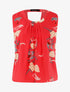 Top boule à imprimé floral - corail - 3