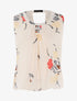 Top boule à imprimé floral - beige - 1