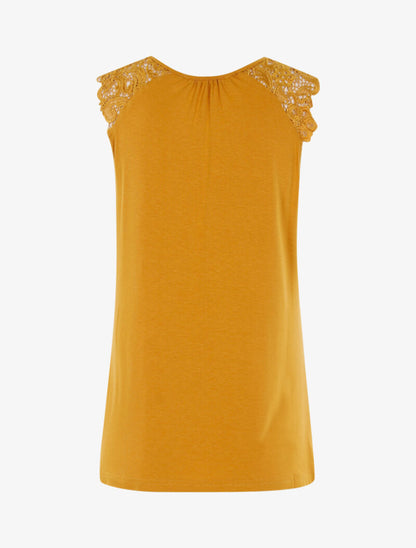 Top à épaules en crochet - jaune - 2