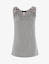 Top col bénitier à dos en crochet - gris clair - 1