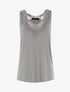 Top à empiècements tulle et crochet - gris clair - 3