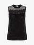 Top en tulle et dentelle festonnée - noir - 3