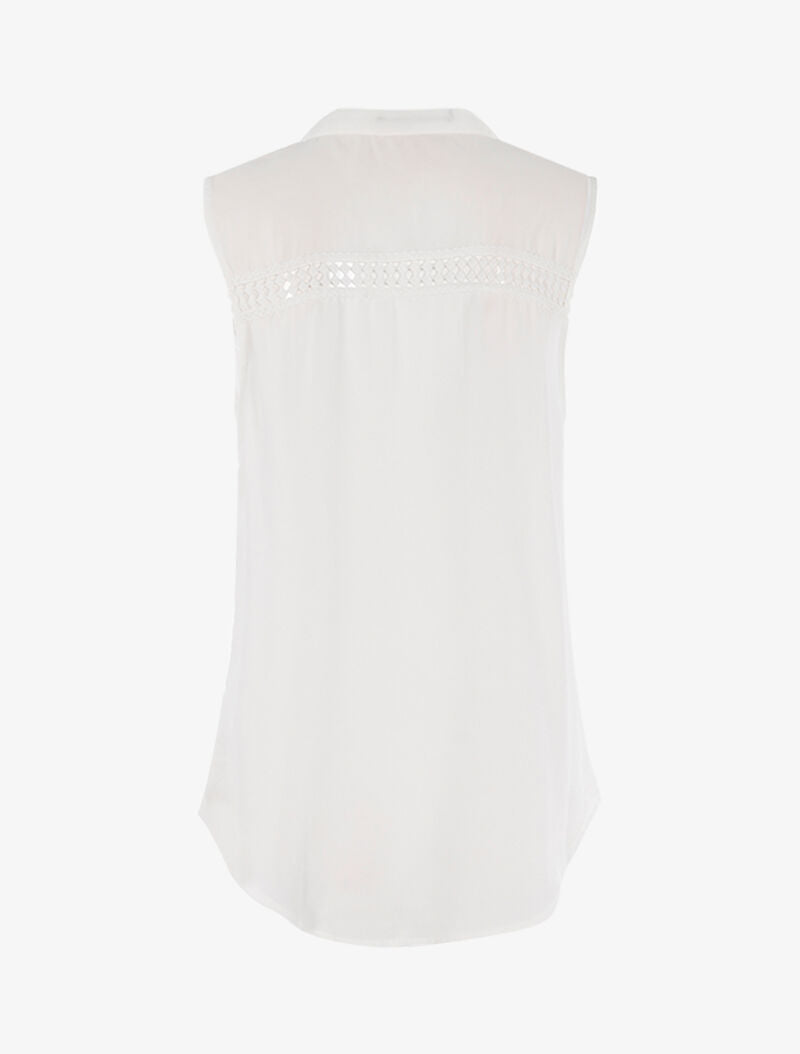 Top style chemise sans manches - blanc - 2