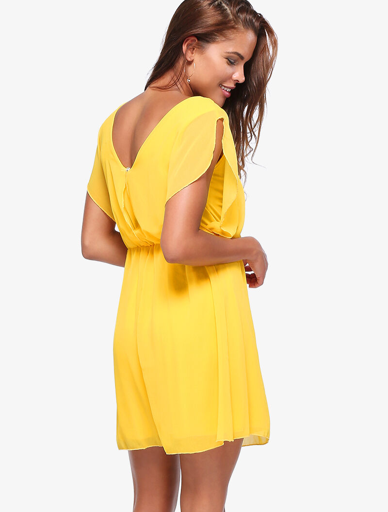 Robe patineuse en voile - jaune - 2