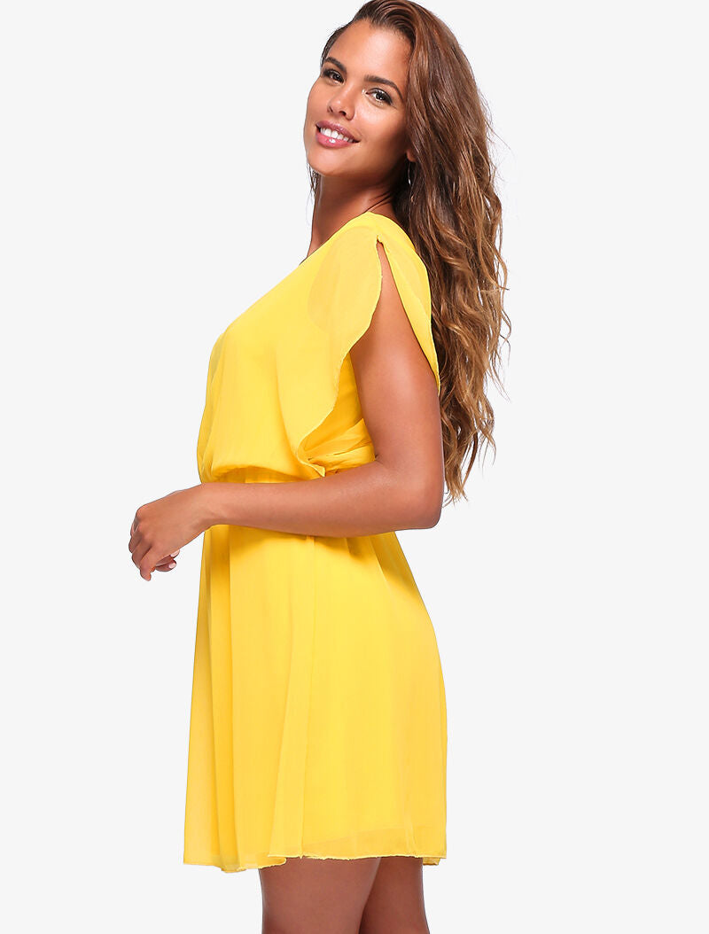 Robe patineuse en voile - jaune - 3