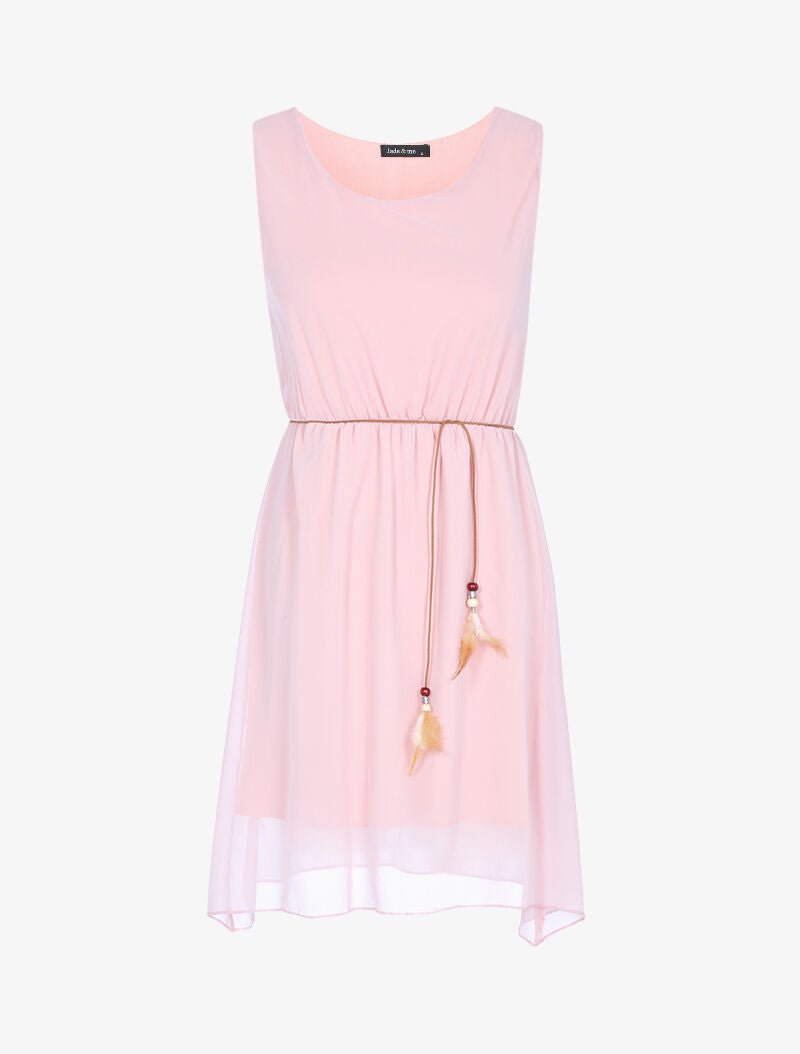 Robe fluide ceinturée - rose - 3