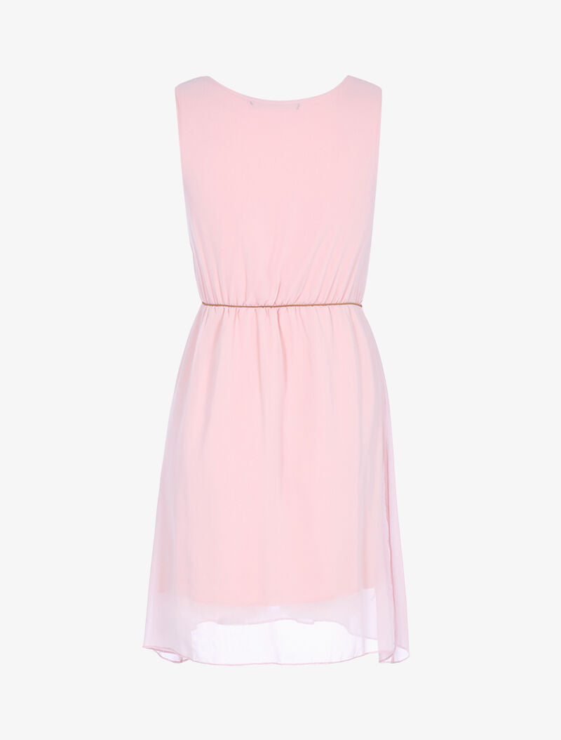 Robe fluide ceinturée - rose - 2