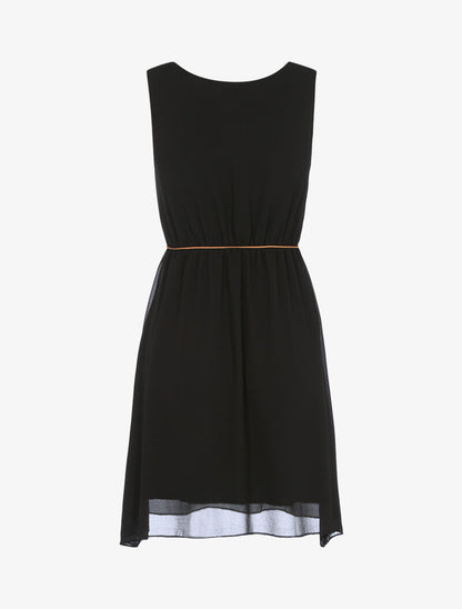 Robe fluide ceinturée - noir - 2