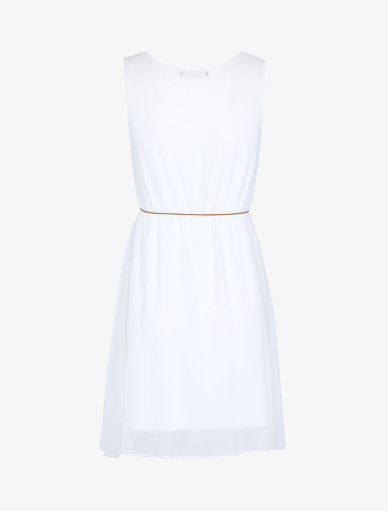 Robe fluide ceinturée - blanc - 2