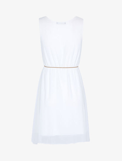 Robe fluide ceinturée - blanc - 2
