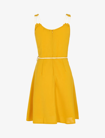 Robe à bretelles style corde - jaune - 2