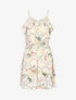 Robe imprimée à encolure volantée - beige - 3
