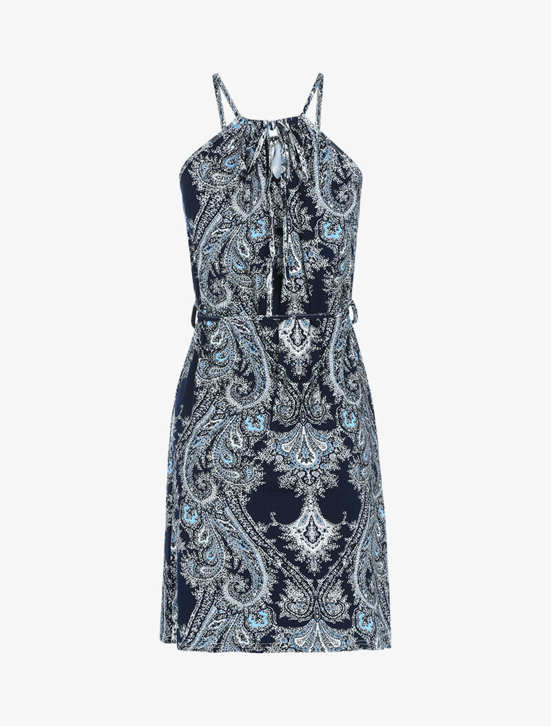 Robe fluide à imprimé cachemire - marine - 2