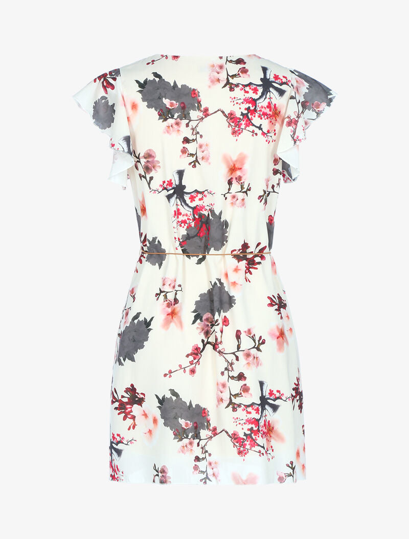 Robe trapèze à imprimé fleuri - beige - 2