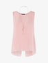 Top asymétrique en voile - rose - 1