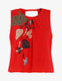 Top coupe boule fleuri - rouge - 3