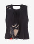 Top coupe boule fleuri - noir - 6
