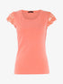 T-shirt à mancherons en crochet - corail - 1